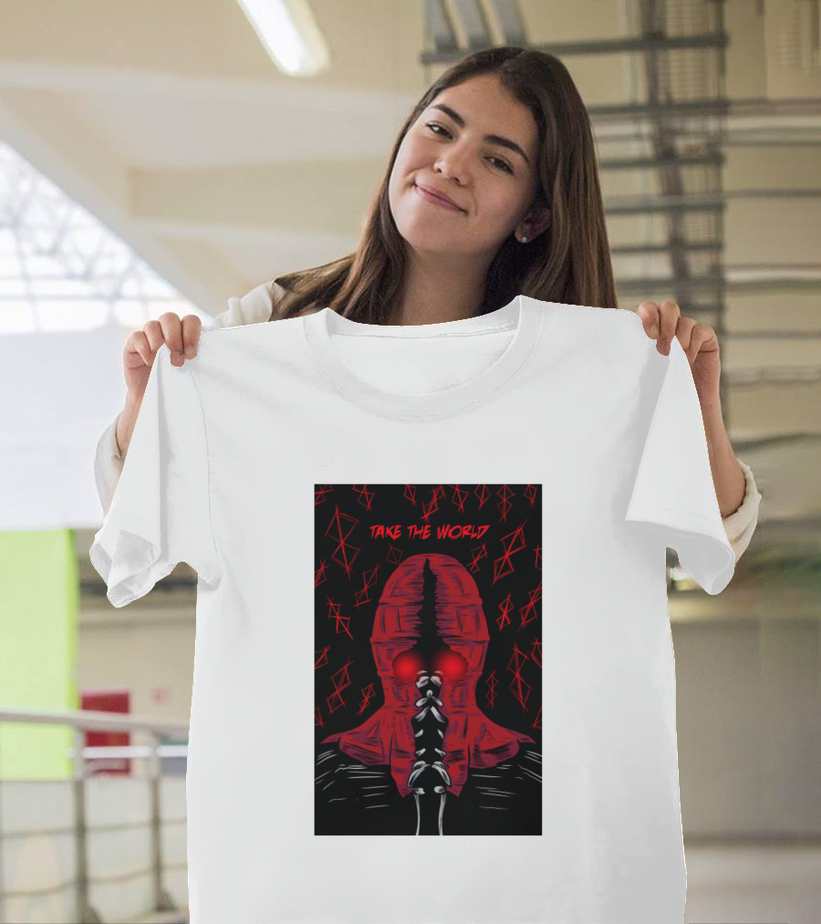Brightburn Take the World Red Hood Mask and Symbols T-Shirt