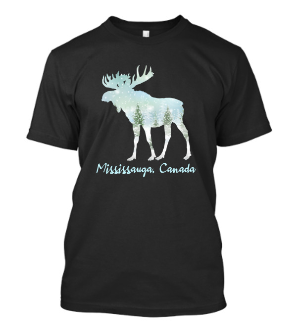 Mississauga Canada Winter Moose Forest Scene T-Shirt