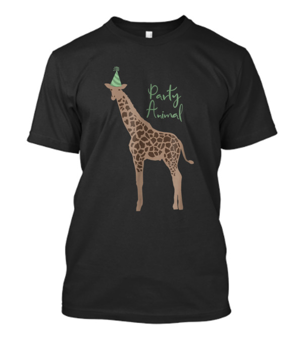 Party Animal Giraffe Birthday Celebration With Party Hat T-Shirt