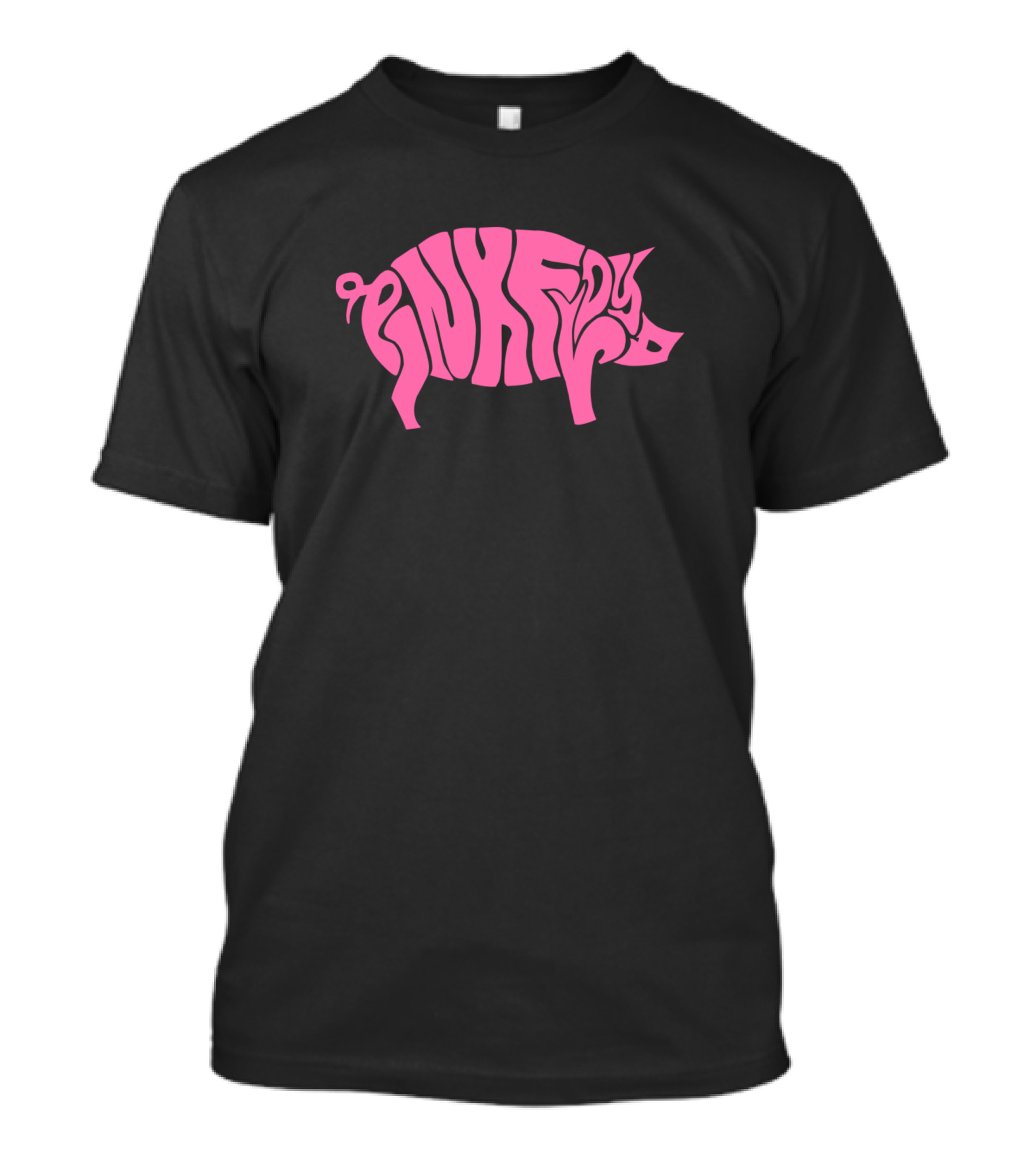 Pink Floyd Pig Floyd Text In Pig Shape T-Shirt