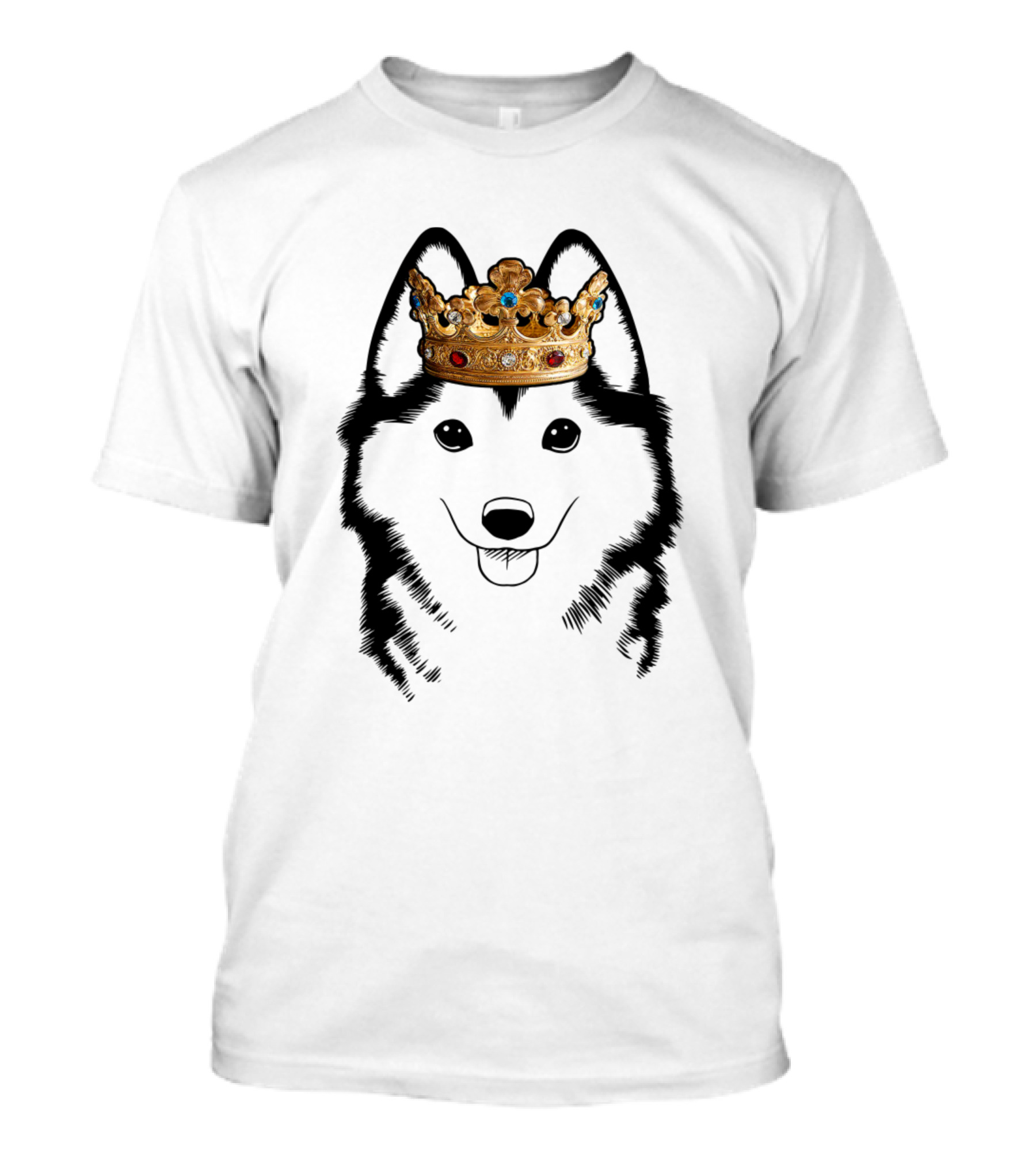 Pomsky Dog With Crown King Queen Royal T-Shirt