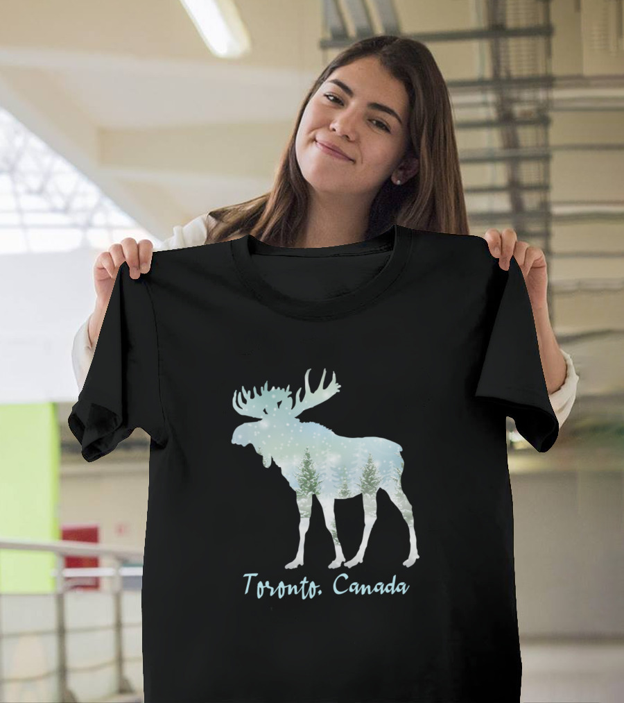Toronto Canada Moose Winter Forest T-Shirt