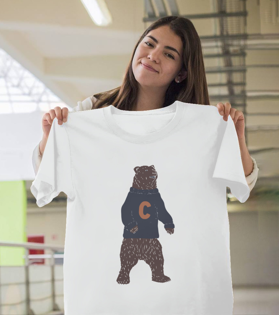 Chicago Bear with Letter C on T-Shirt