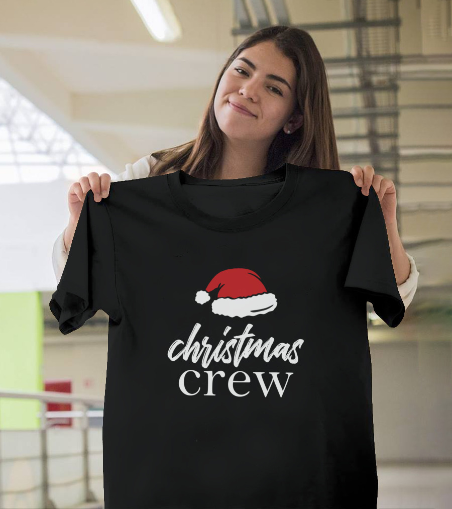 Christmas Crew Santa Hat Fun Festivities T-Shirt