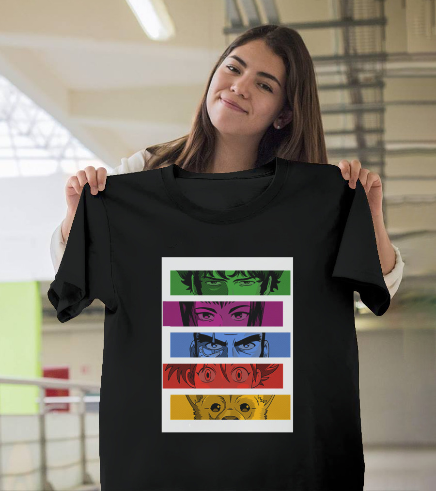 Cowboy Bebop Character Eye Strips Spike Faye Jet Ed Ein T-Shirt