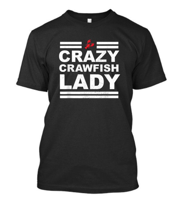 Crazy Crawfish Lady Red Crawfish Icon Stripes T-Shirt