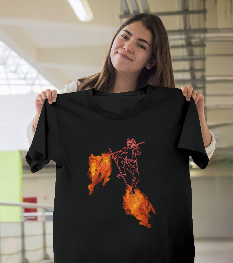 Fire Force Shinmon Benimaru Flaming Dual Pike Stance T-Shirt