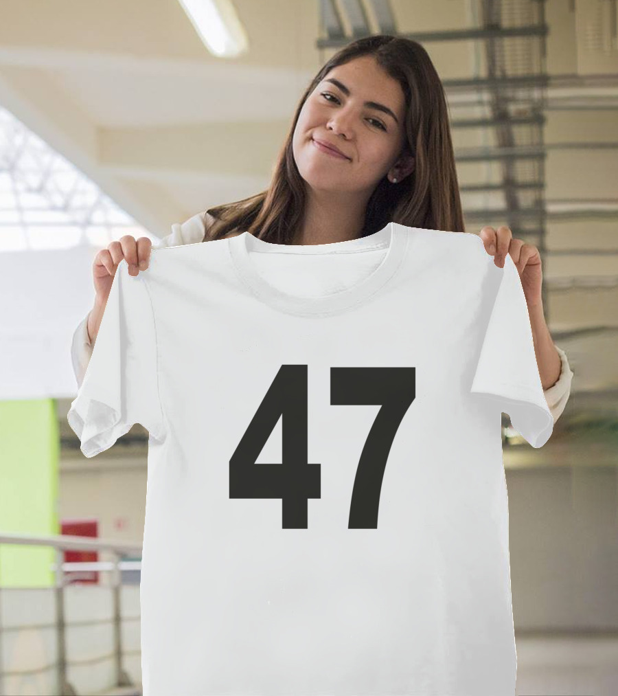 47 Black Minimalist Number T-Shirt