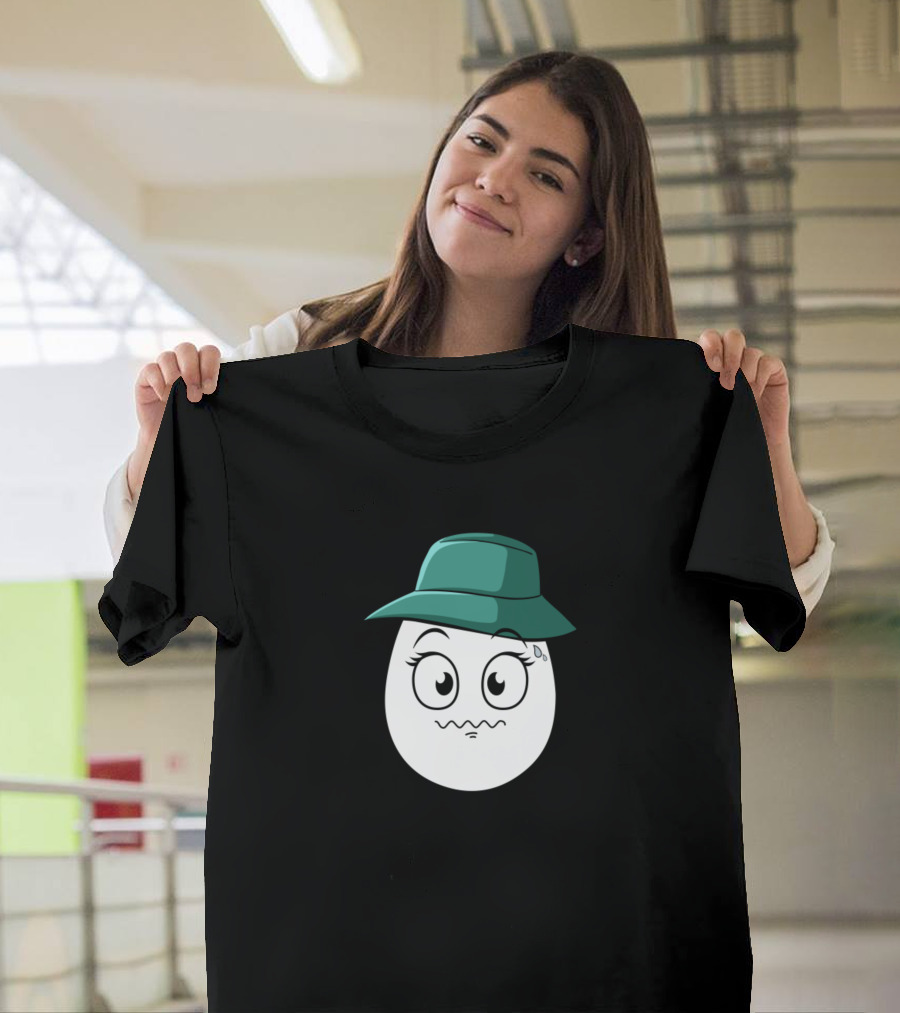 I'm So Eggshausted Cute Egg Character with Green Hat T-Shirt