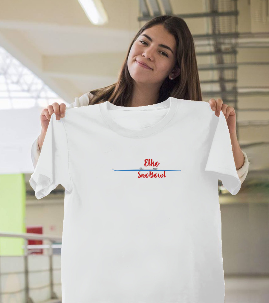 Elko Snobowl Ski United States Snowflake Motif T-Shirt