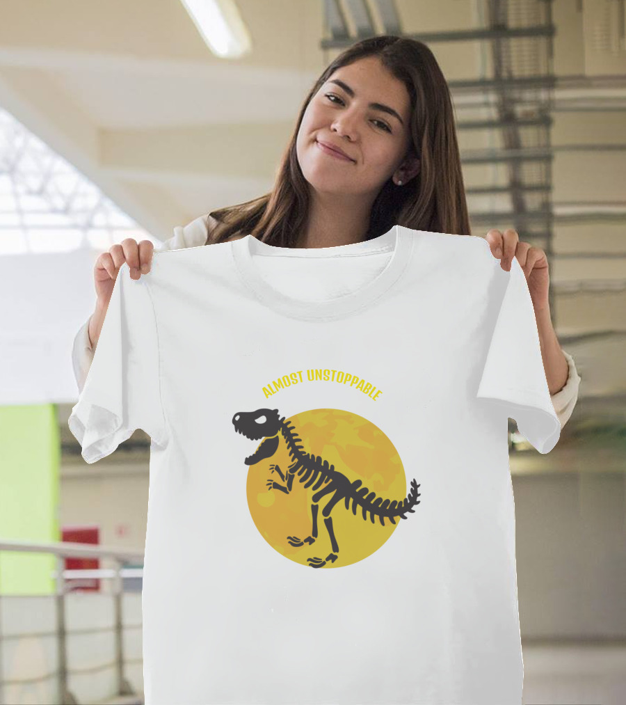 Almost Unstoppable Dinosaur Skeleton Moon T-Shirt