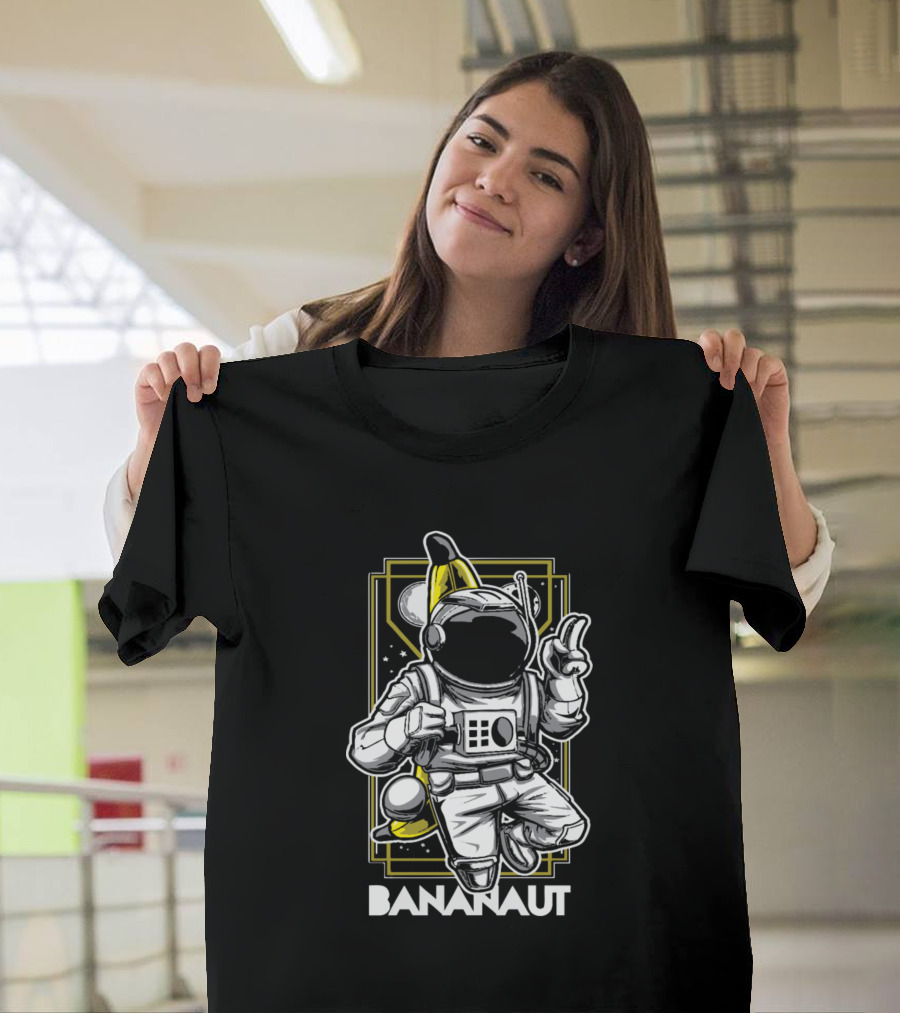 Bananaut Astronaut Adventure with Banana Space Helmet and Peace Sign T-Shirt