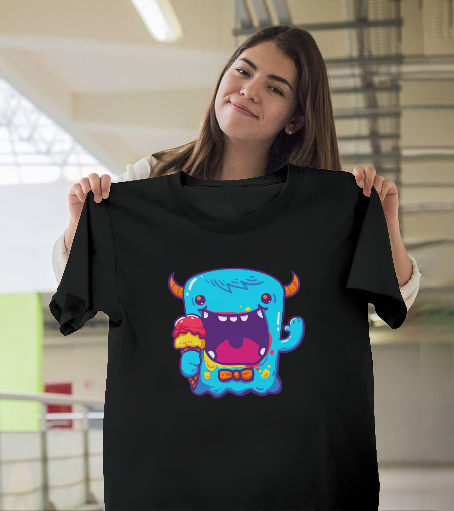 Blue Monster Ice Cream Cone Honk T-Shirt