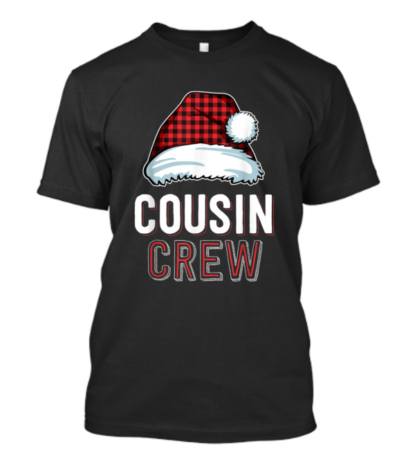 Cousin Crew Red Plaid Santa Hat T-Shirt