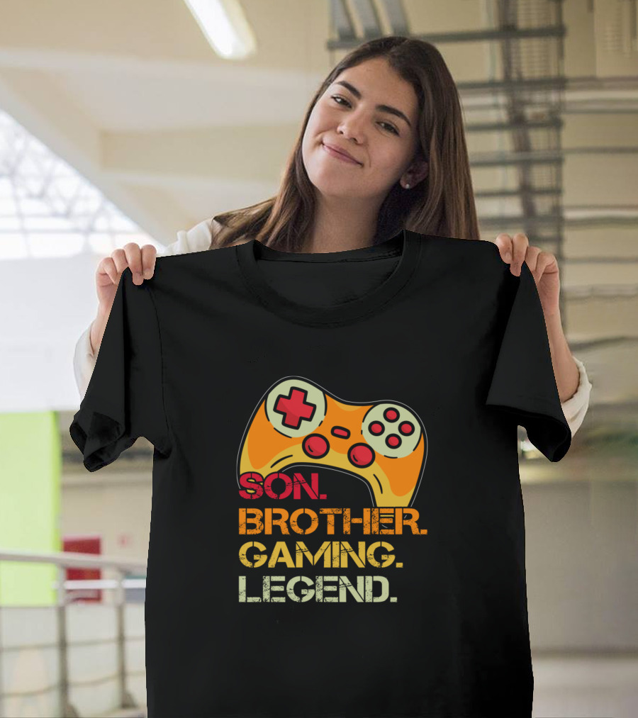 Son Brother Gaming Legend Controller Teenage Boys 8 12 Year Old T-Shirt