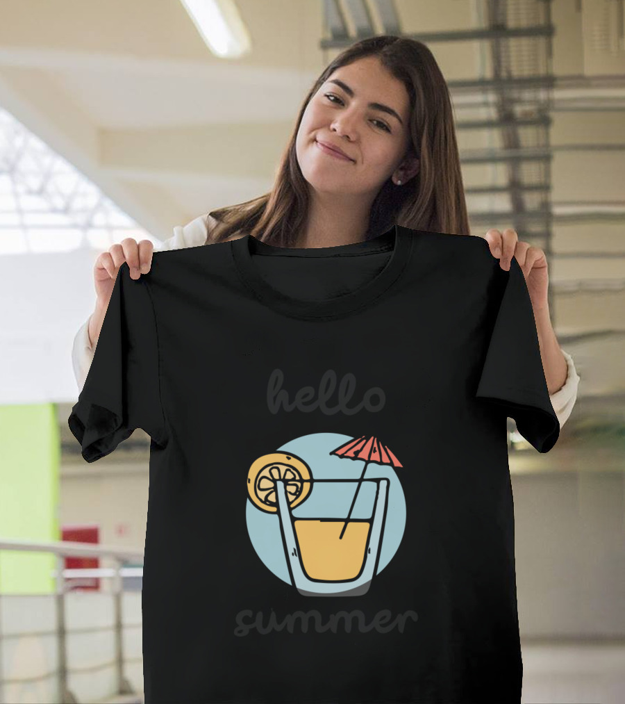Hello Summer Lemonade Umbrella Drink T-Shirt