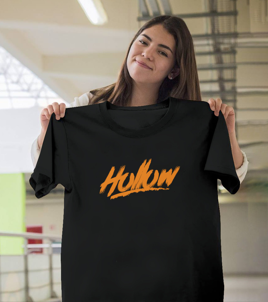 Hollow Halloween Style Brushstroke Text T-Shirt