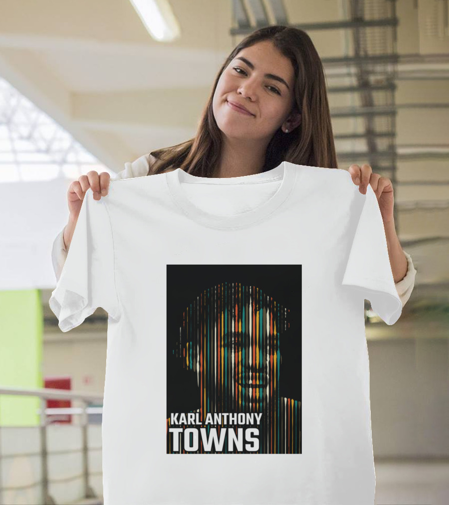 Karl Anthony Towns Vibrant Vertical Stripe T-Shirt