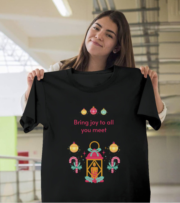 Bring Joy To All You Meet Lantern Candy Canes And Ornaments T-Shirt