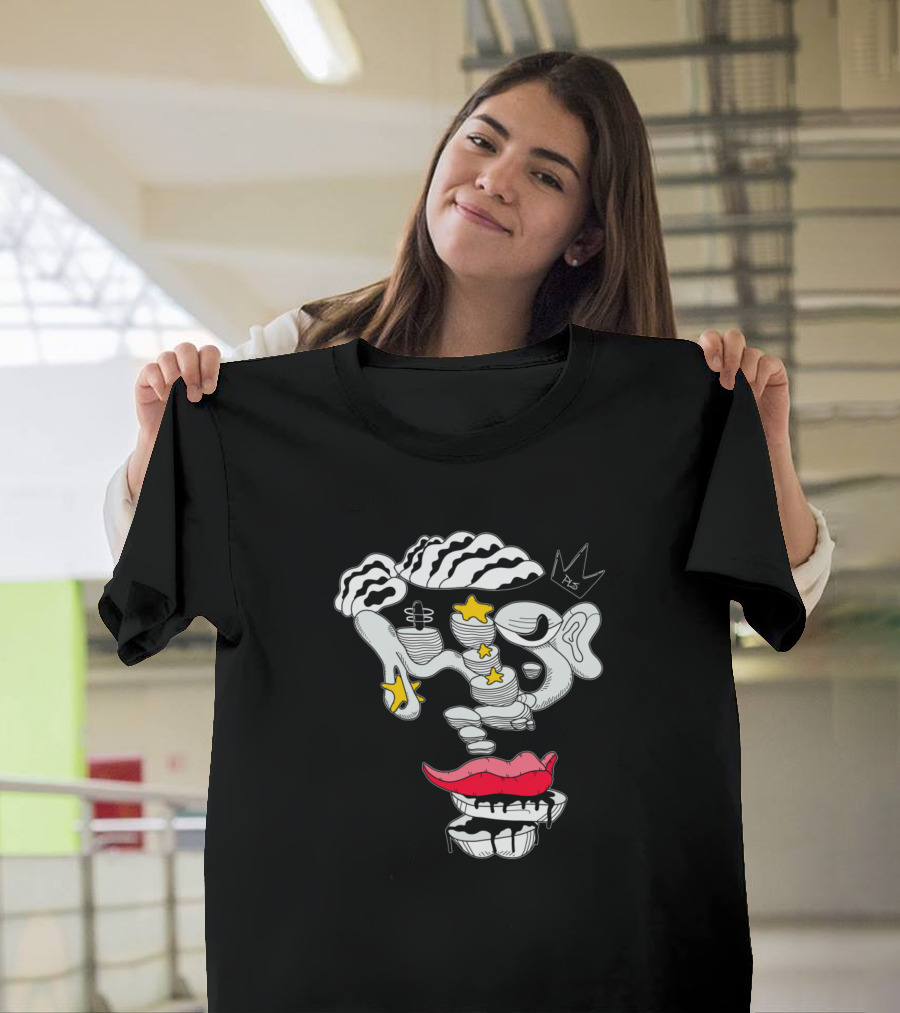 King Drippy Lip PX Crown Abstract Art Stars και Lips T-Shirt