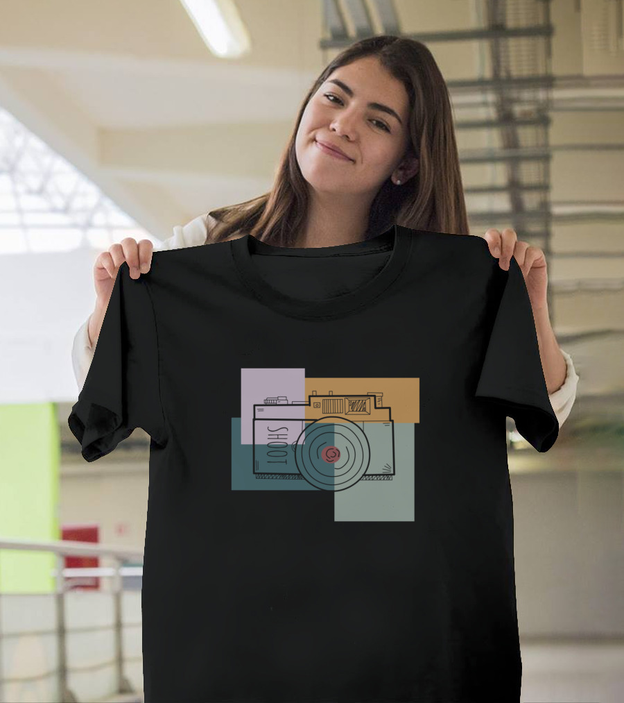 Shoot Camera Retro Color Blocks T-Shirt