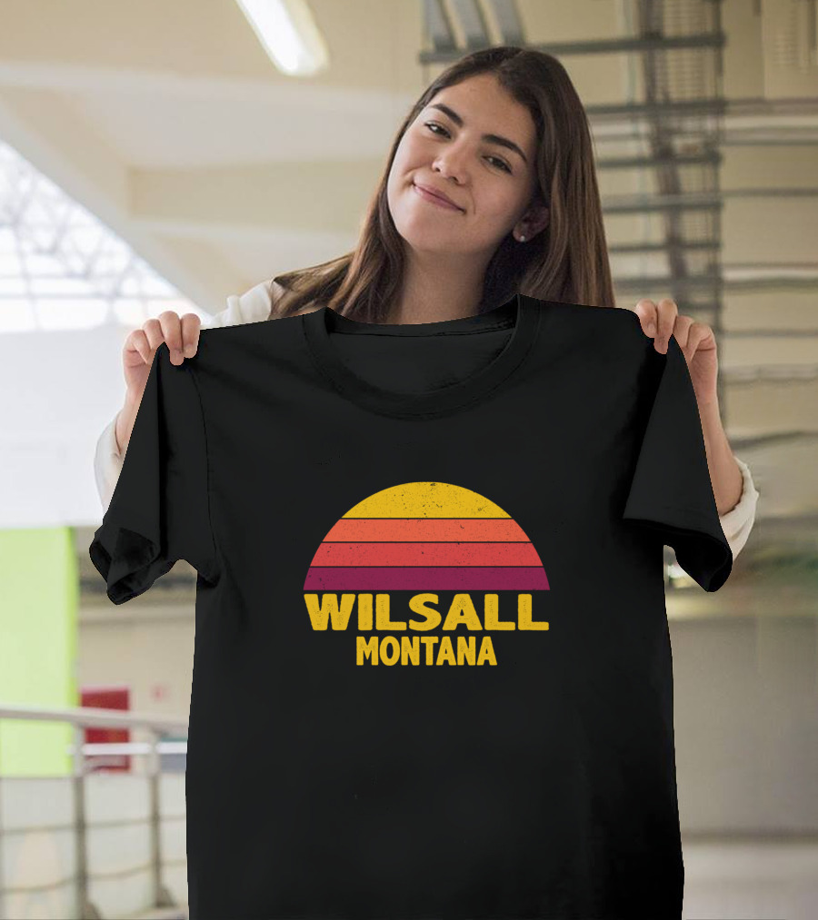 Wilsall Montana Vintage Retro Sunset T-Shirt