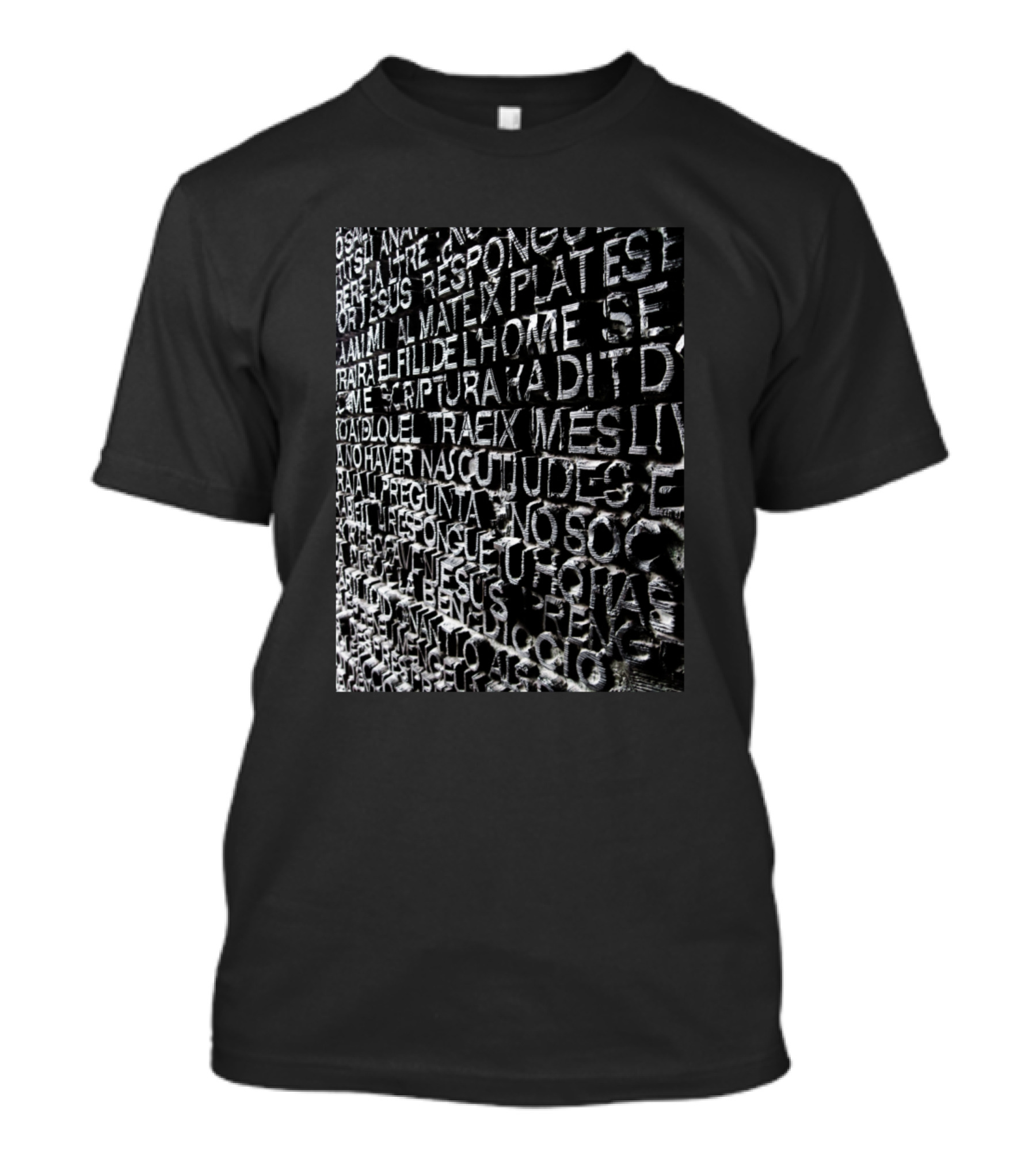 Words Engraved In Stone: Reflecting Textured Depths T-Shirt