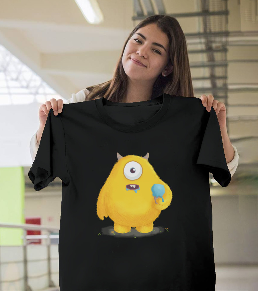 Yellow Monster One-Eyed Ice Cream Creature T-Shirt