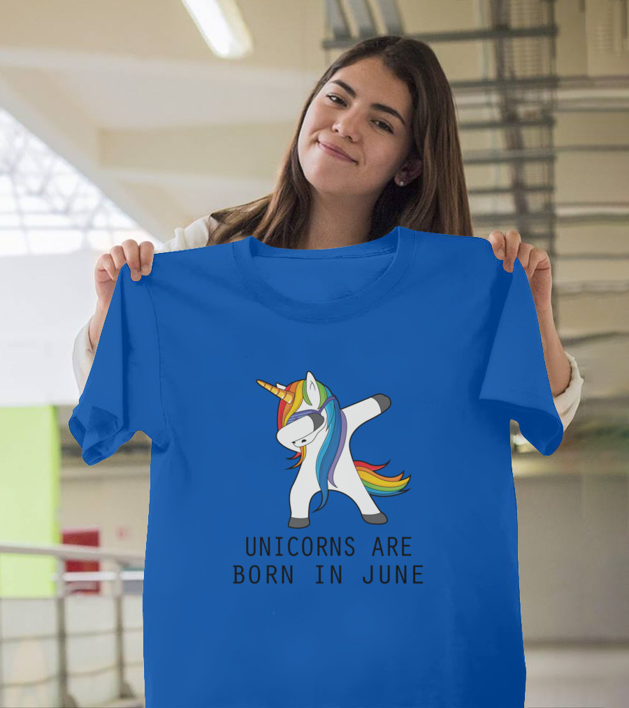 Dabbing Rainbow Unicorns Are Born In June T-Shirt