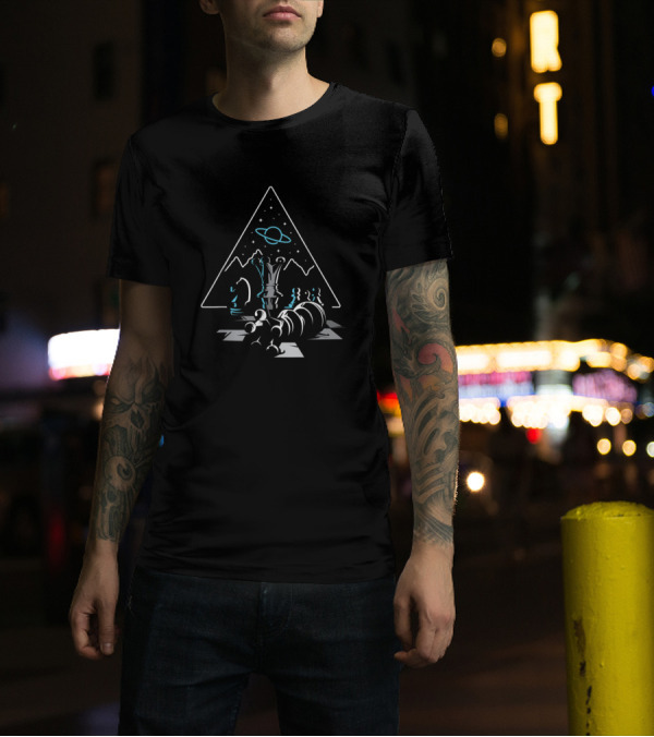 Abstract Colorful Chess Pieces Chess Lover Cosmic Landscape T-Shirt