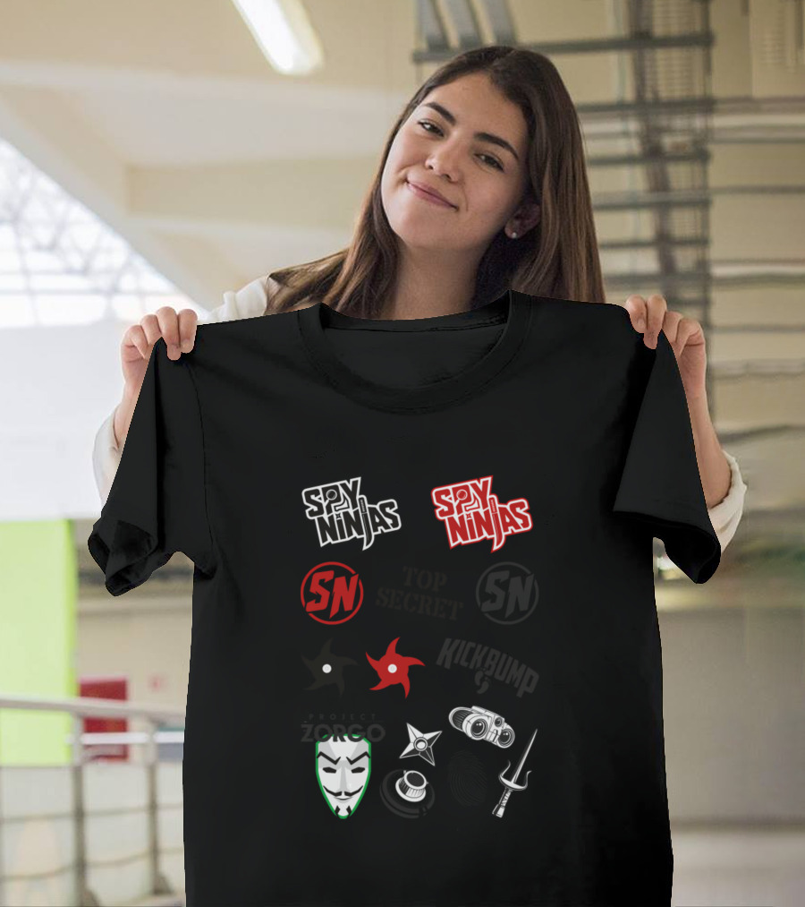 Spy Ninjas SN Top Secret Kick Bump Project Zorgo Mask Ninja Weapons Temporary Tattoo T-Shirt