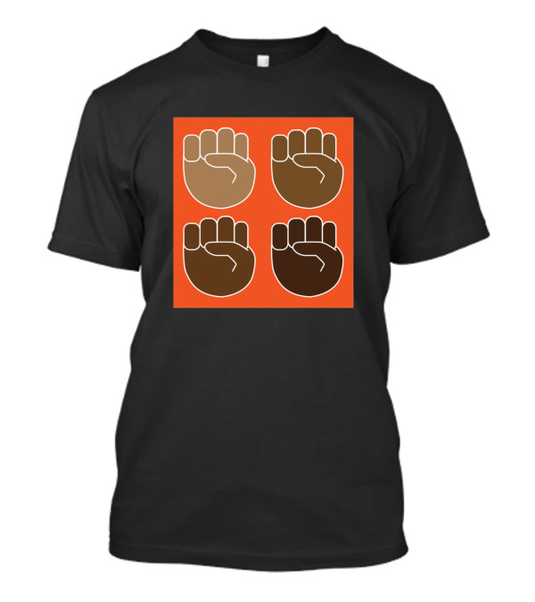 Fight The Good Fight Four Raised Fists Orange T-Shirt