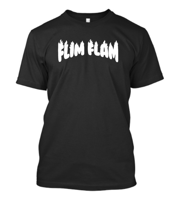 Flim Flam Flamingo White Text T-Shirt