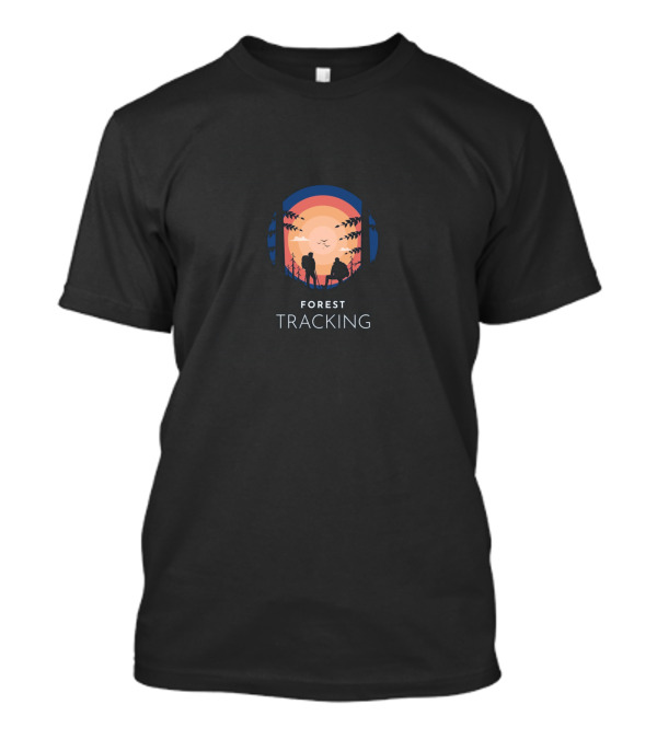 Forest Tracking Sunset Silhouette Adventure T-Shirt