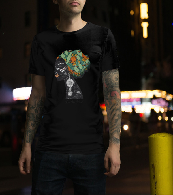 Free Your Mind Floral Afro T-Shirt