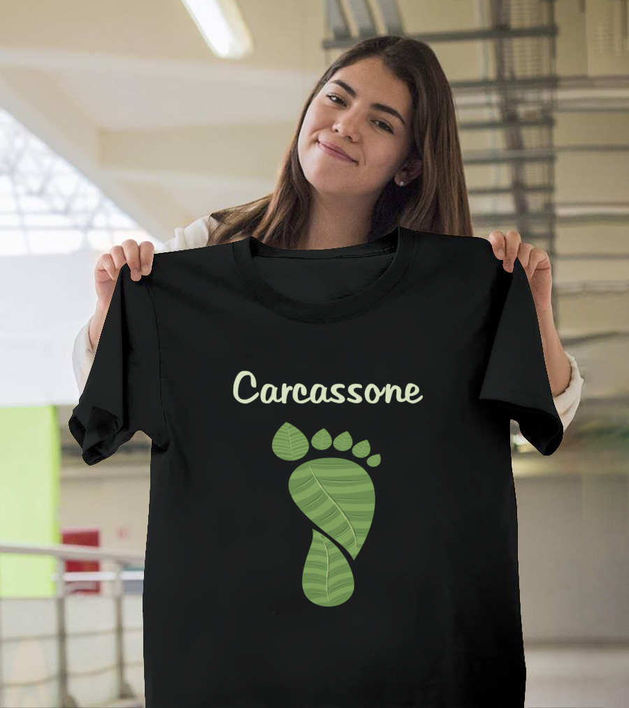 Carcassone Green Leaf Footprint Eco T-Shirt