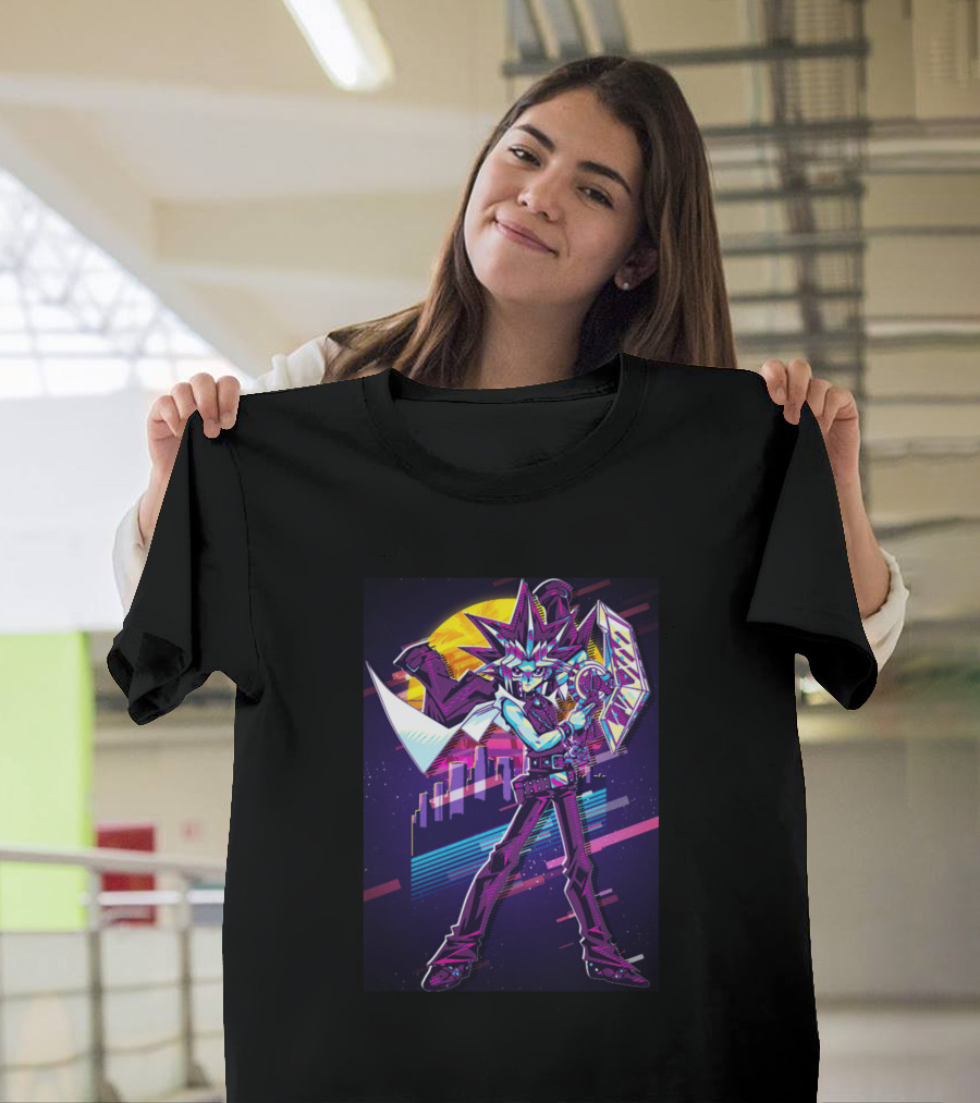 Yugi Player Vintage Anime Style Pharaoh Duelist Retro Neon Aesthetic T-Shirt