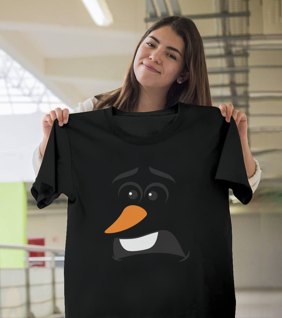 Anxious Snowman Carrot Nose Face Expression T-Shirt