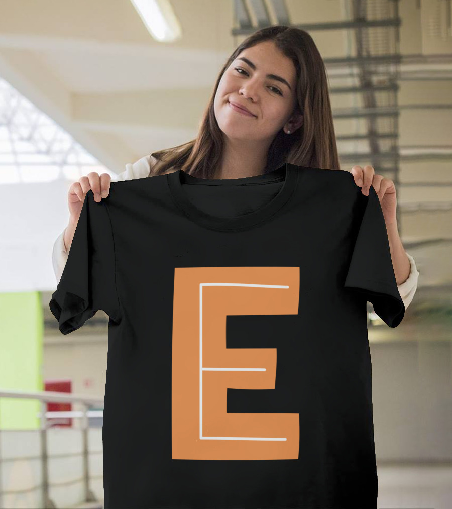 Letter E Forest Night Alphabet Orange T-Shirt
