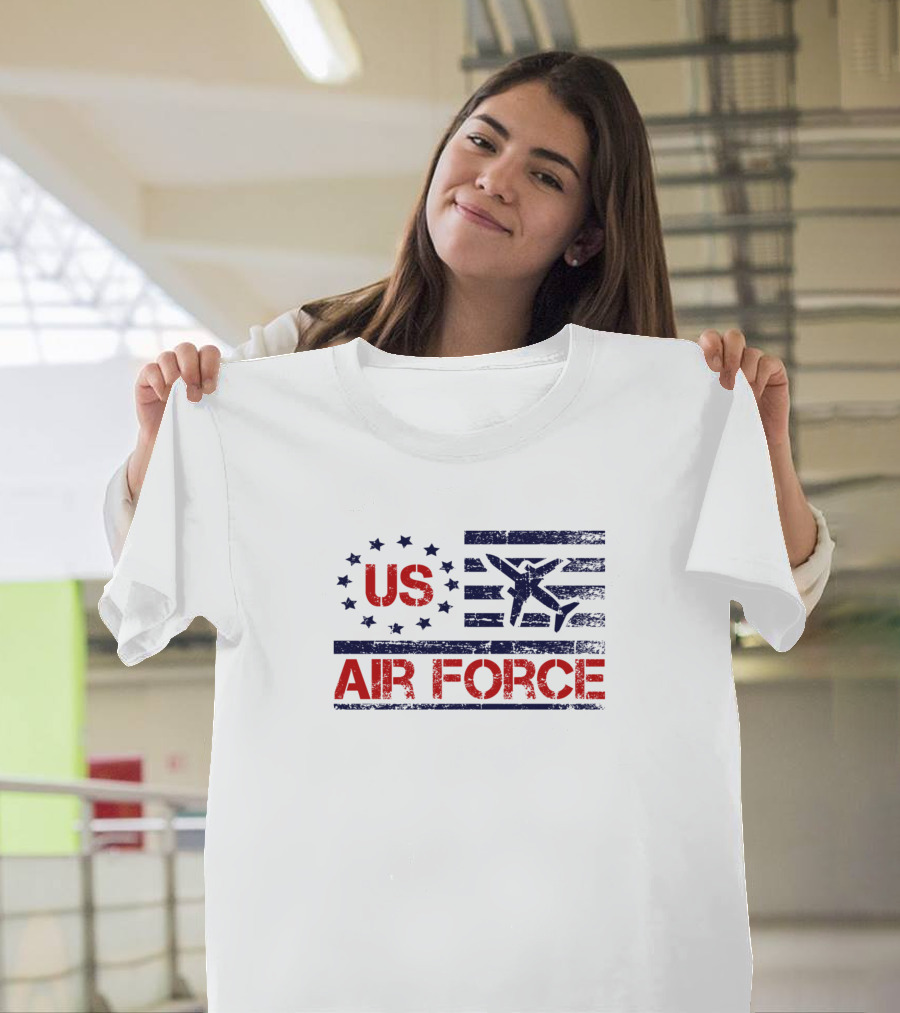 US Air Force Veteran Stars and Stripes Aircraft T-Shirt