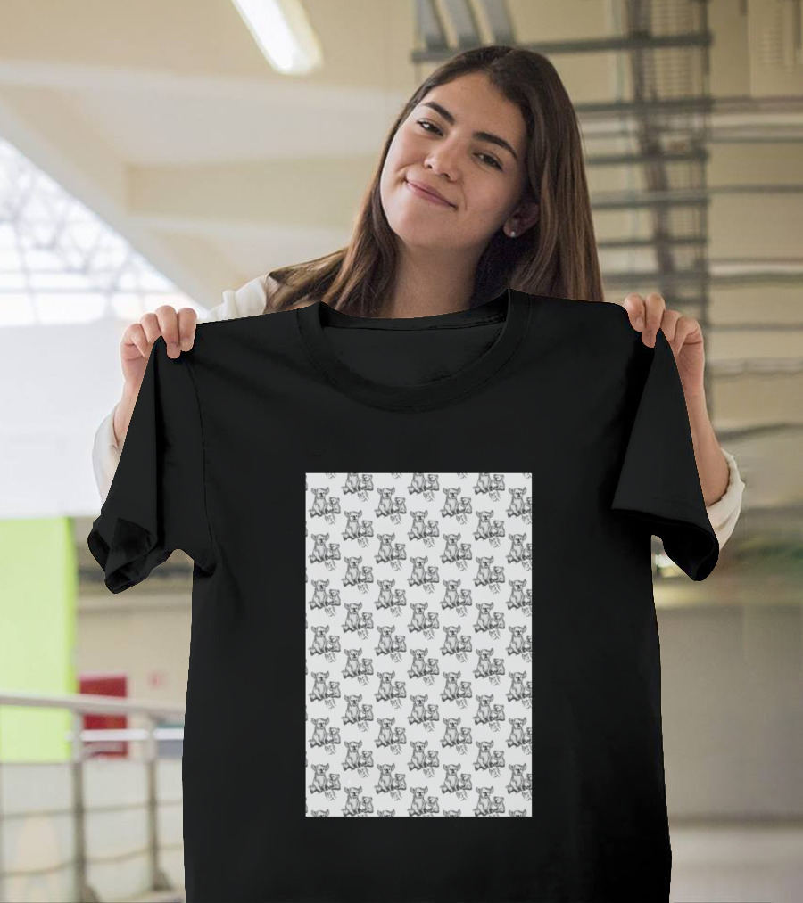 Baby Koala and Mother Pattern Repeated T-Shirt