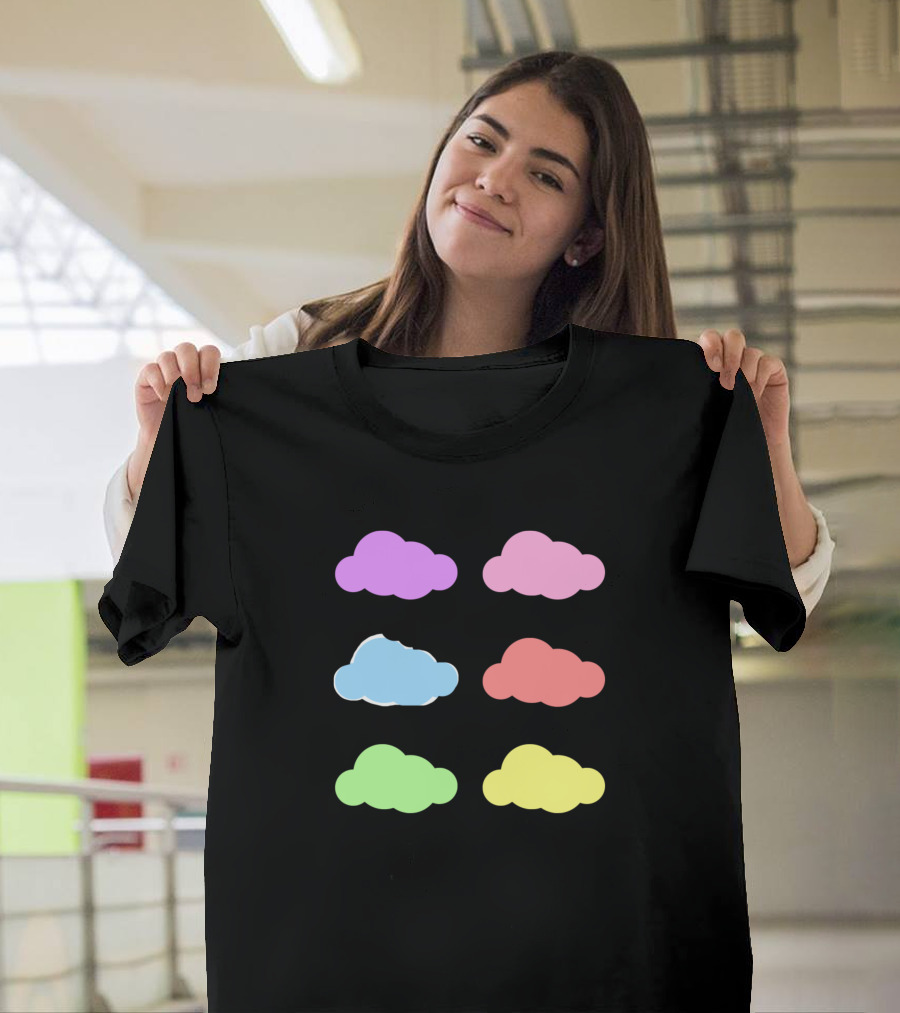 Pastel Clouds Lavender Pink Blue Coral Green Yellow T-Shirt