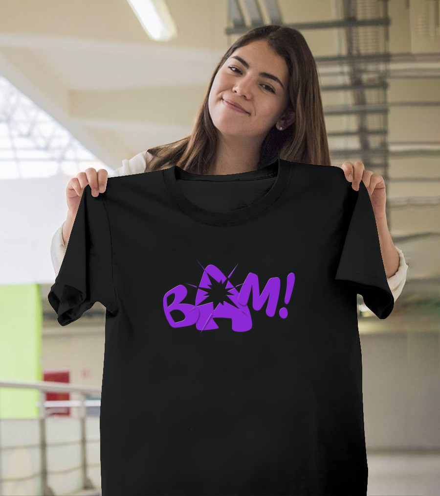 BAM Purple Comic Book Style Explosion T-Shirt