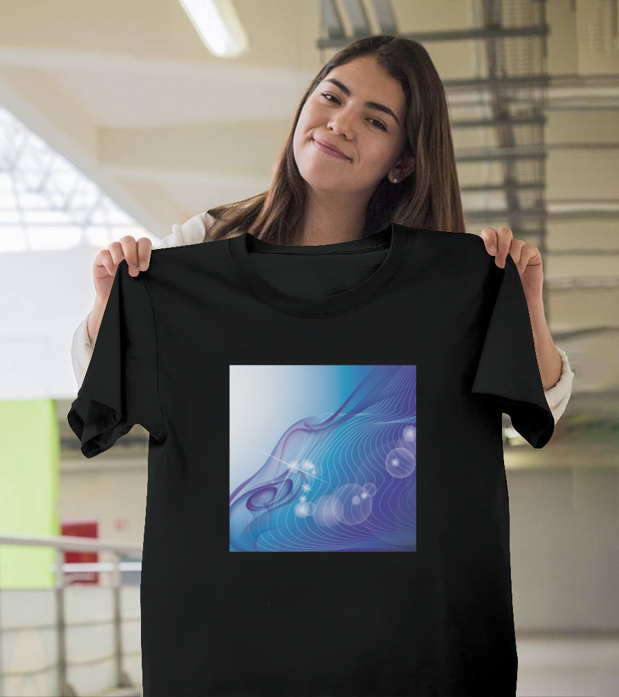 Decorative Mask Flowing Waves and Bubbles T-Shirt