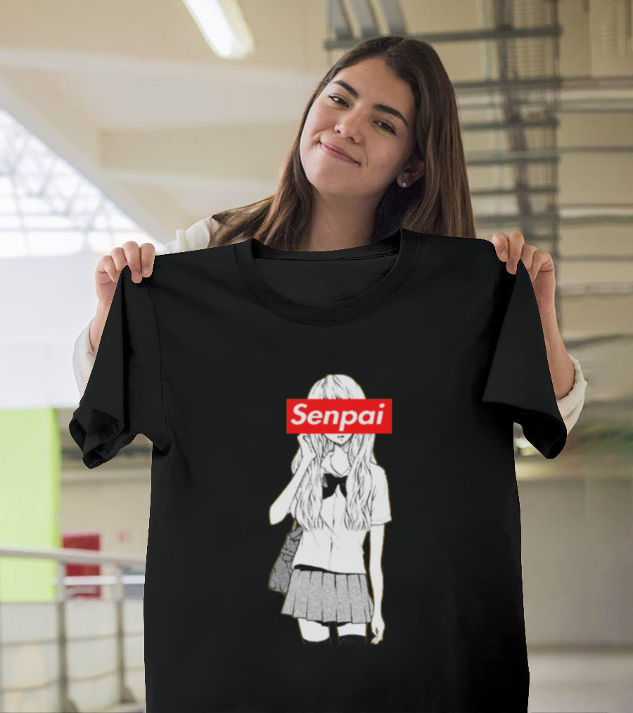 Senpai Red Bar Anime Girl Manga T-Shirt