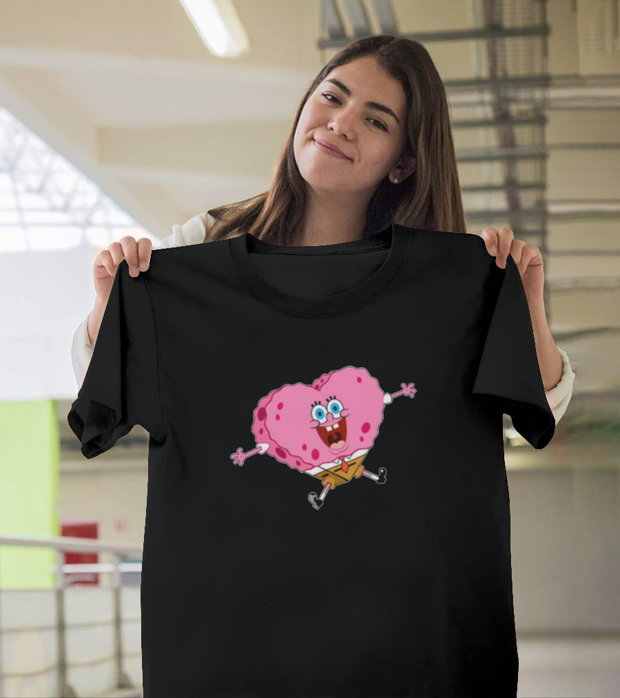 SpongeBob SquarePants Pink Heart Character T-Shirt