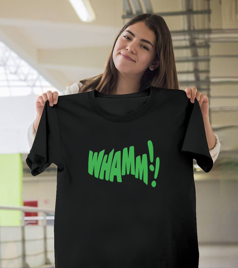 Whamm Green Comic Book Style Text Impact T-Shirt