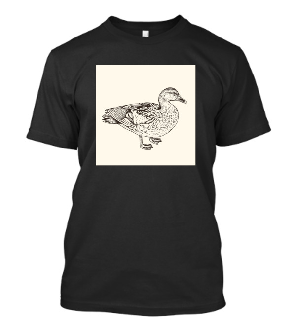 Duck Sketch Detailed Line Drawing T-Shirt