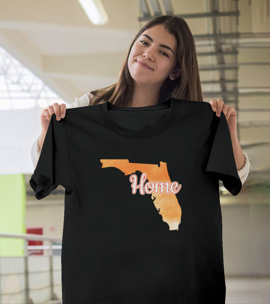 Florida State Home Map Orange Gradient T-Shirt