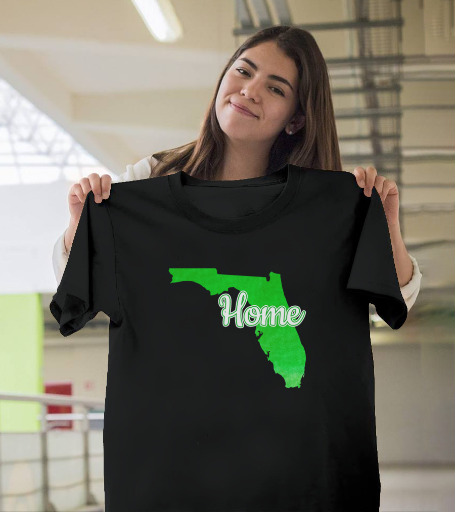 Home Florida State Map Green T-Shirt